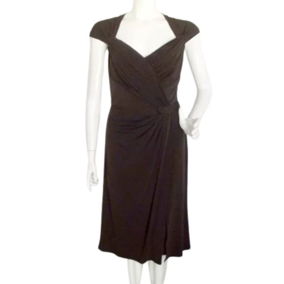 Tadashi Shoji Dresses & Skirts - TADASHI COLLECTION Dress, S, Brown, Gathered, Cap Sleeve, Career, Date night